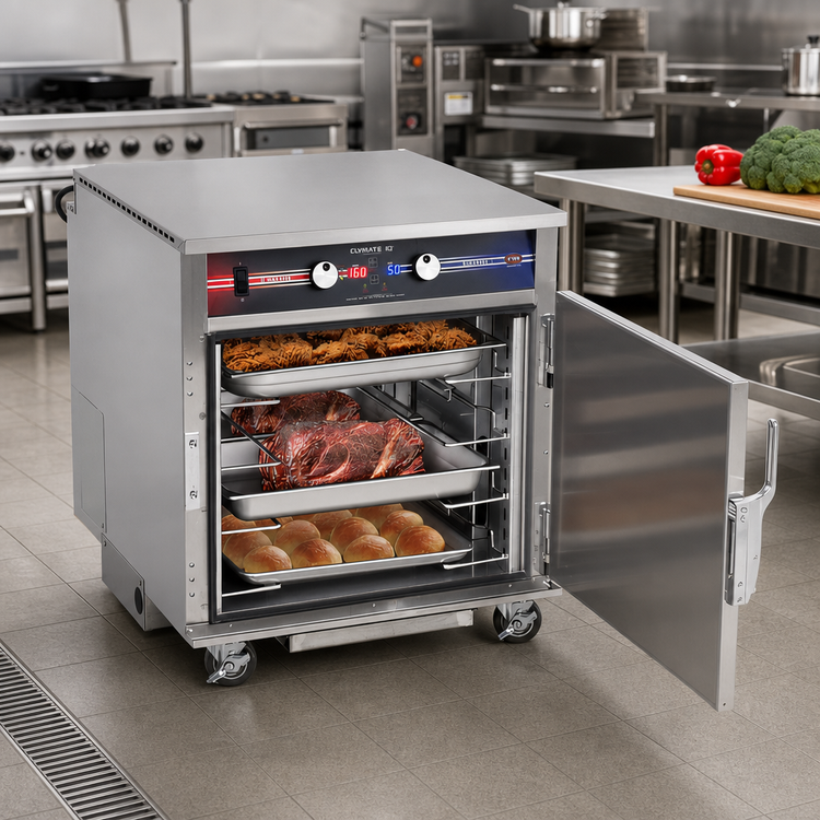 Product image #3 for FWE Clymate IQ Single-Section Mobile Undercounter Humidified Heated Cabinet with 4 Pair Universal Tray Slides