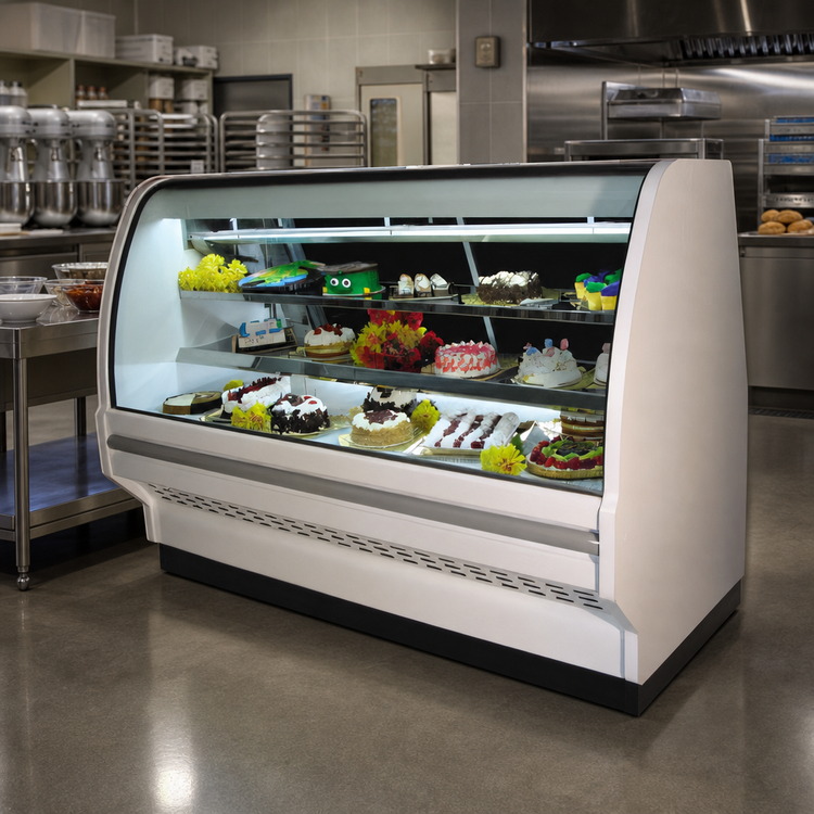 Product image #2 for Howard-McCray 40E Series 75.5-Inch Endless Design Curved Glass Dry Bakery Display Case with LED Lighting