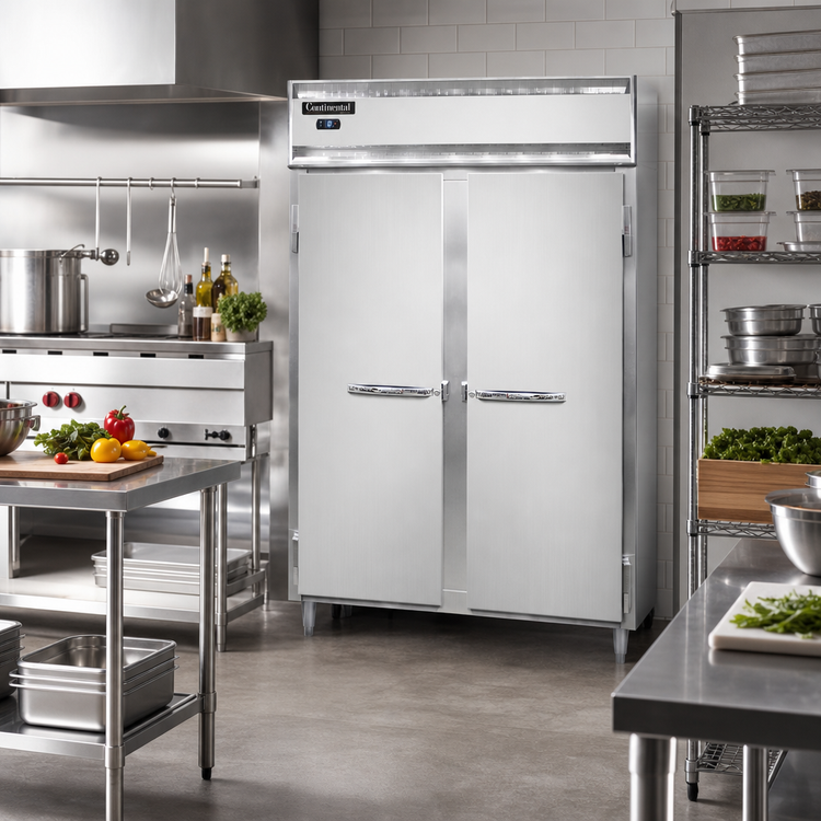 Product image #3 for Continental Refrigerator Designer Line D2FSNSA Two-Section Shallow Depth Reach-In Freezer