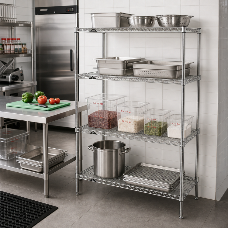 Product image #2 for Metro Super Erecta Brite Wire Add-On Shelving Unit, 24W x 18D x 63H, 4 Shelves