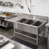 Thumbnail image #2 for John Boos Pro-Bowl 4-Compartment Sink with Left Drainboard, 14-Gauge Stainless Steel