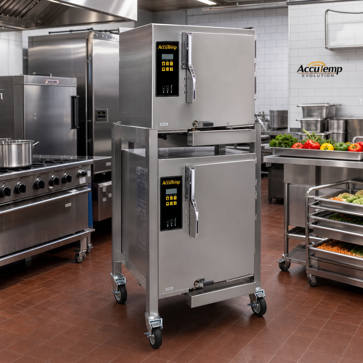 Product image #2 for AccuTemp Evolution Double-Stacked Connected Boiler-Free Convection Steamer, One 3-Pan and One 6-Pan, 480V, 14 kW