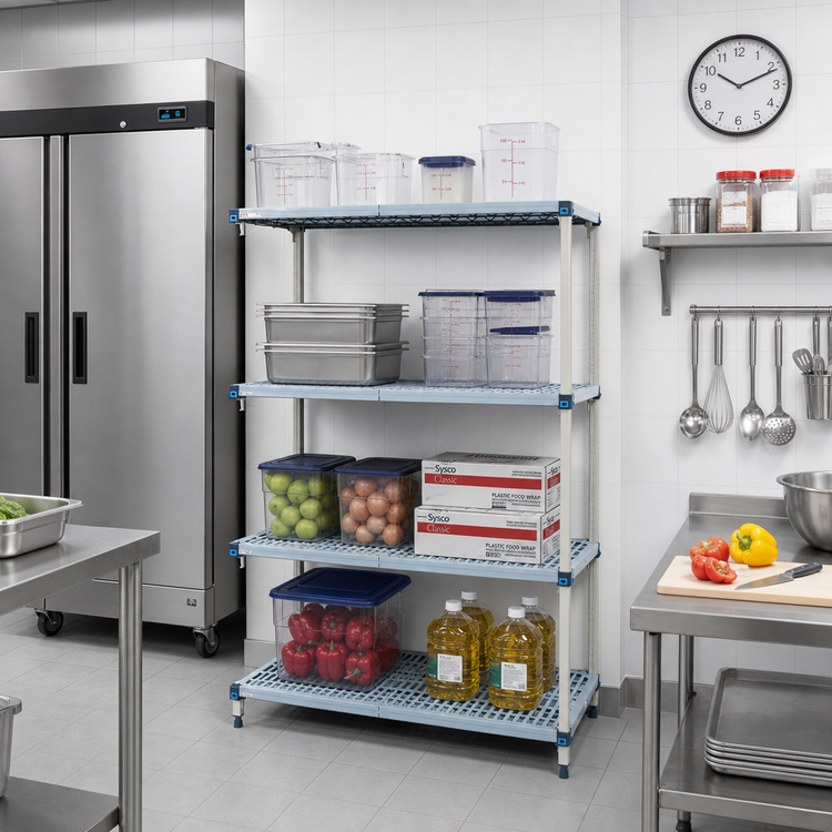 Product image #2 for MetroMax Q Add-On Polymer/Wire Shelving Unit, 36"W x 24"D x 63"H, 4 Shelves