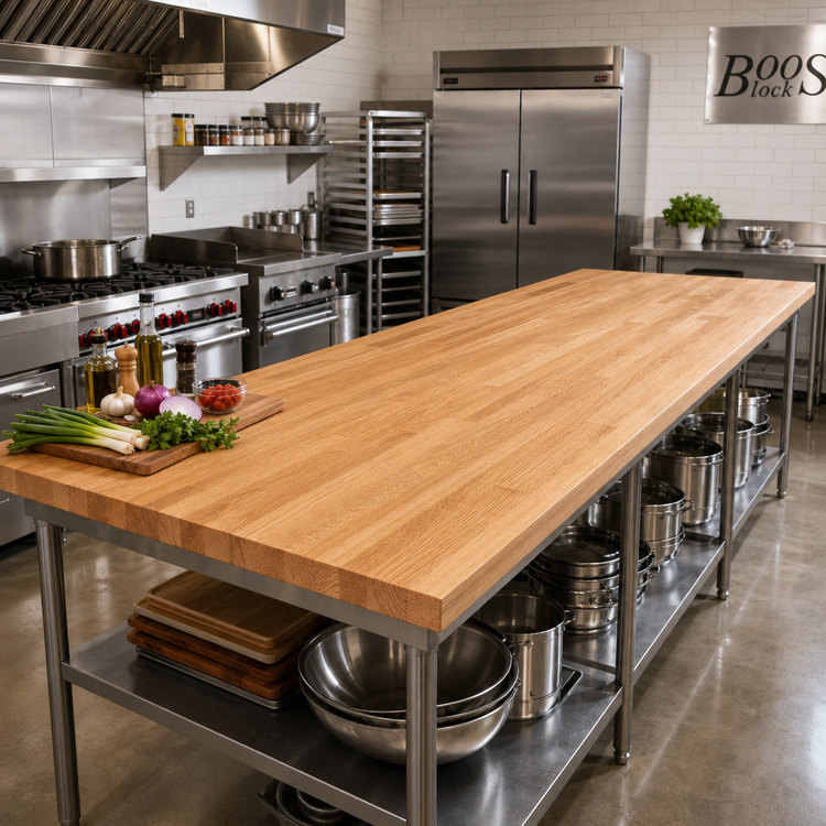 Product image #2 for John Boos Appalachian Red Oak Island Countertop, 108 x 30 x 1-1/2 Inches, Blended Edge Grain, Penetrating Oil Finish