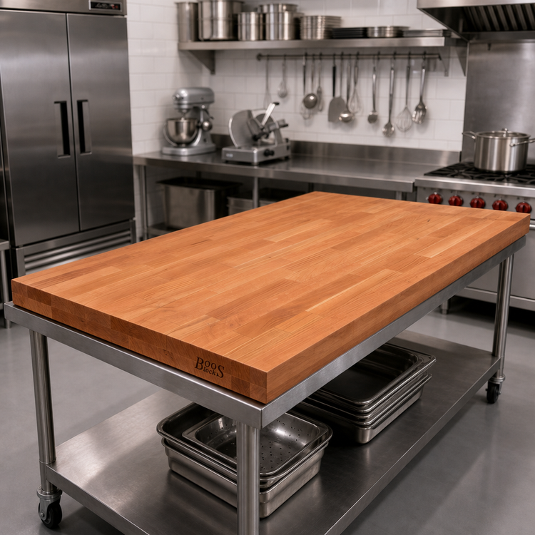 Product image #2 for Boos Block 72 Inch x 30 Inch x 1-1/2 Inch American Cherry Blended Edge Grain Kitchen Countertop