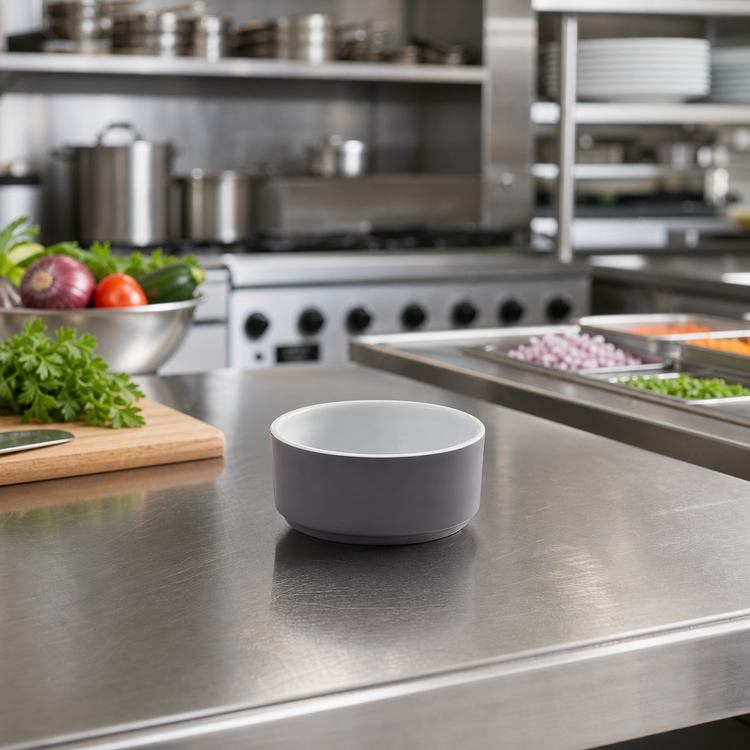 Product image #2 for American Metalcraft 5 oz Graphite Round Melamine Bowl