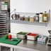 Thumbnail image #2 for Quantum SG-LS1836GY Store Grid Wall-Mounted Shelf — 36 Inches W x 18 Inches D x 7.5 Inches H, Gray Epoxy Antimicrobial Finish, Retaining Front Edge, NSF