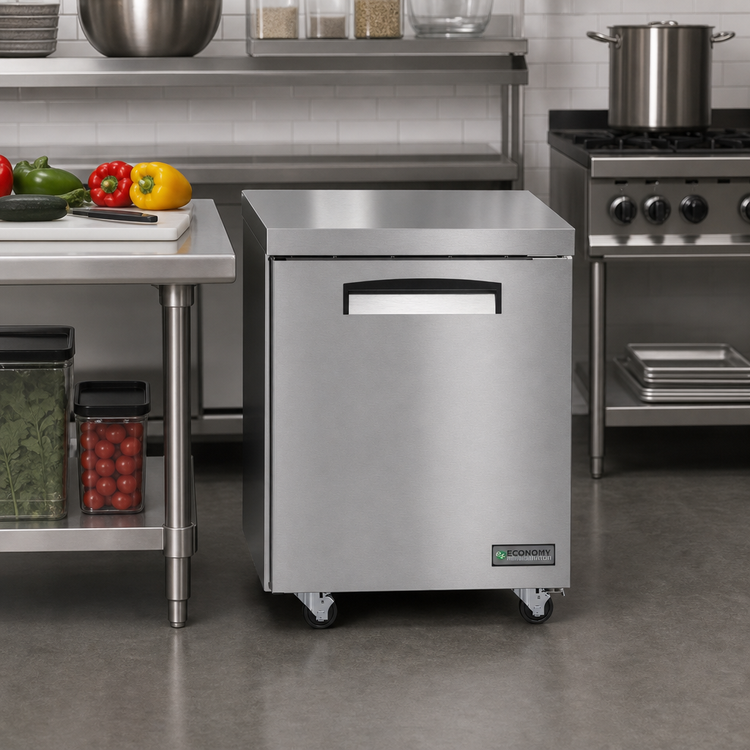Product image #2 for Hoshizaki Economy Series 27-Inch One-Section Undercounter Reach-In Refrigerator with Solid Door, 6.33 Cu. Ft.