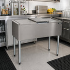 Thumbnail image #2 for Eagle Group 2200 Series B24ICPT-7 Underbar Pass-Thru Ice Bin, 175 lb., 7-Circuit Built-In Cold Plate, Stainless Steel, 36 x 24 Inch