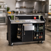 Thumbnail image #2 for Deluxe 63-Inch Indoor Portable Bar with Stainless Steel Work Surface, Ice Bin and Speed Rails