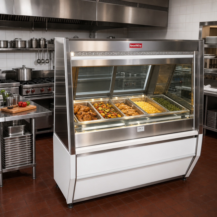Product image #2 for Howard-McCray 40E Series CHS40E-8 Full-Service Hot Food Case, 6 Wells, 100.5-Inch, White Exterior
