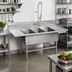 Thumbnail image #2 for Advance Tabco Regaline K7-3-3030-24RL Super Size 3-Compartment Sink with Left & Right-Hand Drainboards