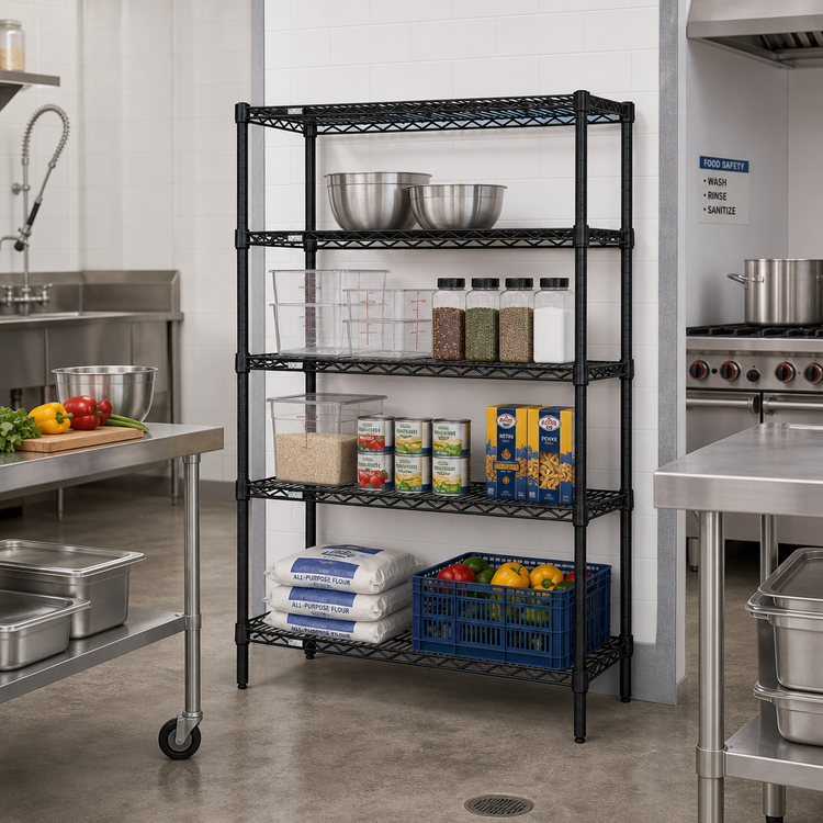 Product image #2 for Quantum 72-Inch Wide x 14-Inch Deep x 63-Inch High Stationary Wire Shelving Starter Kit