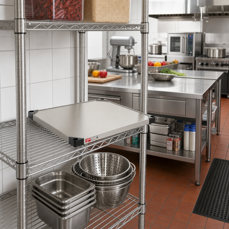 Product image #2 for Metro Super Erecta 30 in. x 21 in. Solid Flat Stainless Steel Shelf with Raised Ship's Edge
