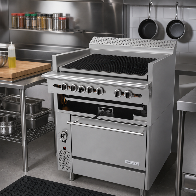 Product image #2 for Garland Cuisine Series 36-Inch Heavy Duty Natural Gas Charbroiler Range with Convection Oven