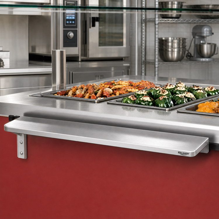 Product image #2 for Vollrath 4-Series Signature Server Stainless Steel Customer-Side Countertop Plate Rest, 28 x 7 Inches