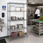 Thumbnail image #2 for Quantum WR54-2424GY 24"W x 24"D x 54"H Gray Epoxy 4-Shelf Stationary Wire Shelving Starter Kit