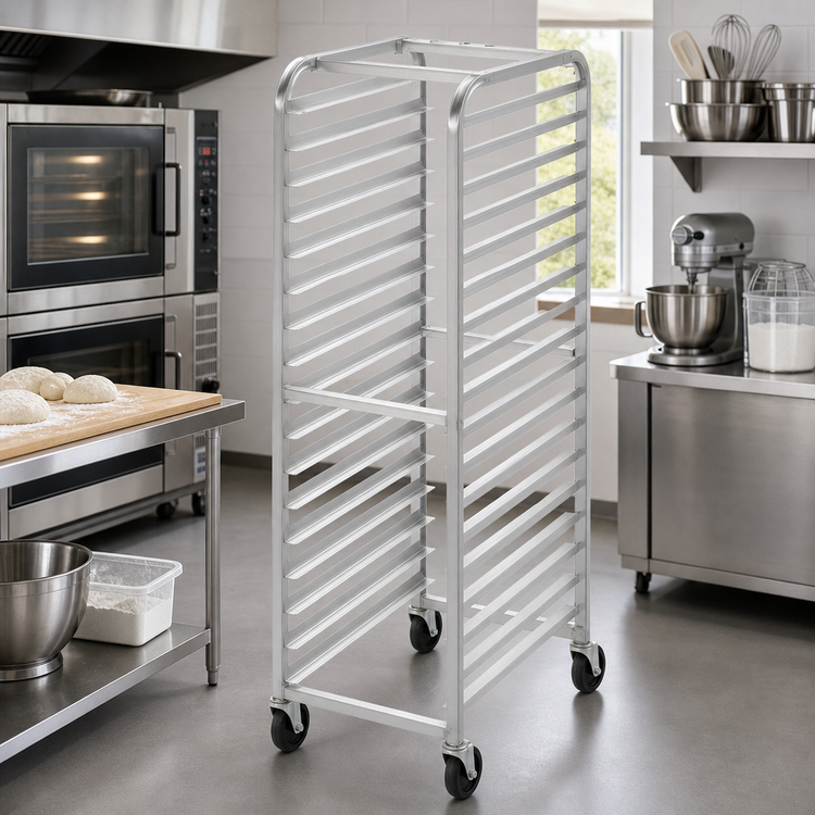 Product image #2 for Channel Manufacturing Economy All-Welded Aluminum Bun Pan Rack with 5-Inch Swivel Casters, 30-Pan Capacity