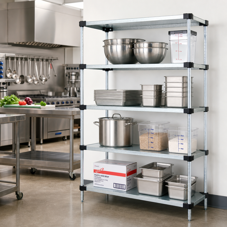 Product image #2 for Quantum 4-Shelf Solid Stationary Shelving Starter Kit, 42 x 21 x 86 Inches