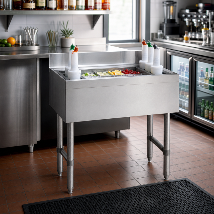 Product image #2 for Advance Tabco Underbar Basics 36-Inch Stainless Steel Cocktail Unit with 10-Circuit Cold Plate