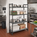 Thumbnail image #2 for Cambro Camshelving Basics Plus 4-Tier Stationary Starter Unit, 21 x 48 x 72 Inches, 3 Vented Shelves + 1 Solid Shelf, Brushed Graphite