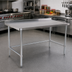 Thumbnail image #2 for 72 Inch x 30 Inch Stainless Steel Work Table with Open Galvanized Base and 2 Inch Rear Up-Turn