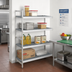 Thumbnail image #2 for Fermostock 4-Tier Add-On Polymer Shelving Unit Expansion Kit, 31W x 18D x 71H, Gray