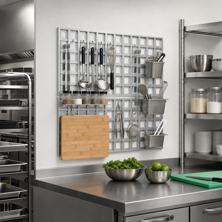 Product image #2 for WalStor Modular Wall System Wall Mat, 54 x 33 Inches, 3 x 3 Grid, EAGLEbrite Zinc Finish