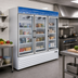 Thumbnail image #2 for Omcan USA Three-Section Reach-In Display Freezer with Self-Closing Hinged Glass Doors, 52.3 Cu. Ft., Bottom Mount