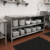 Thumbnail image #2 for John Boos Open Front Stainless Steel Dish Cabinet with Mid-Shelf, 132 x 15 x 35 Inches