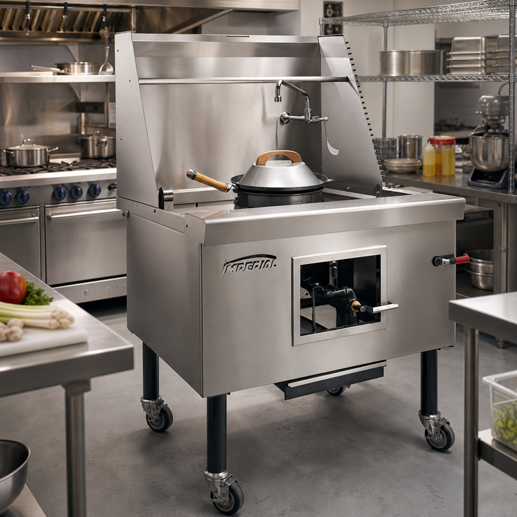 Product image #2 for Imperial ICRA-7 7-Burner Gas Wok Range, 194-Inch, Water-Cooled Top