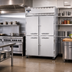 Thumbnail image #2 for Continental Refrigerator 2FSNSSHD Two-Section Shallow Depth Reach-in Freezer with Half-Height Solid Doors