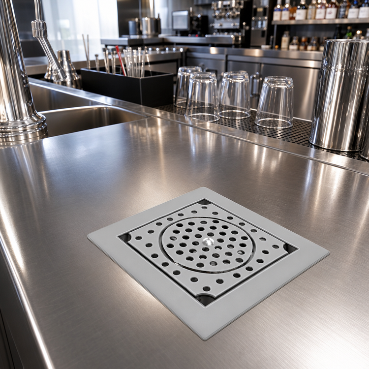 Product image #2 for Eagle Spec-Bar Drop-In Glass Rinser Trough, 8 x 8 Inch, Type 300 Stainless Steel
