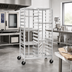 Thumbnail image #2 for Panco Four-Compartment Open Frame Mobile Tray Rack, 52 Tray Capacity, 14 x 18 Inch Trays
