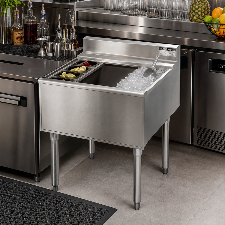 Product image #2 for Eagle Group 2200 Series 24-Inch Underbar Cocktail Unit with 12-Inch Insulated Ice Bin