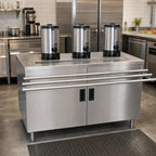 Thumbnail image #2 for BK Resources US-3060S-H 60-Inch Stainless Steel Self-Serve Counter with Enclosed Cabinet, Hinged Doors and Tray-Side Urn Trough