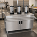 Thumbnail image #2 for BK Resources 60 Inch Stainless Steel Self-Serve Counter with Hinged Doors and Tray-Side Urn Trough