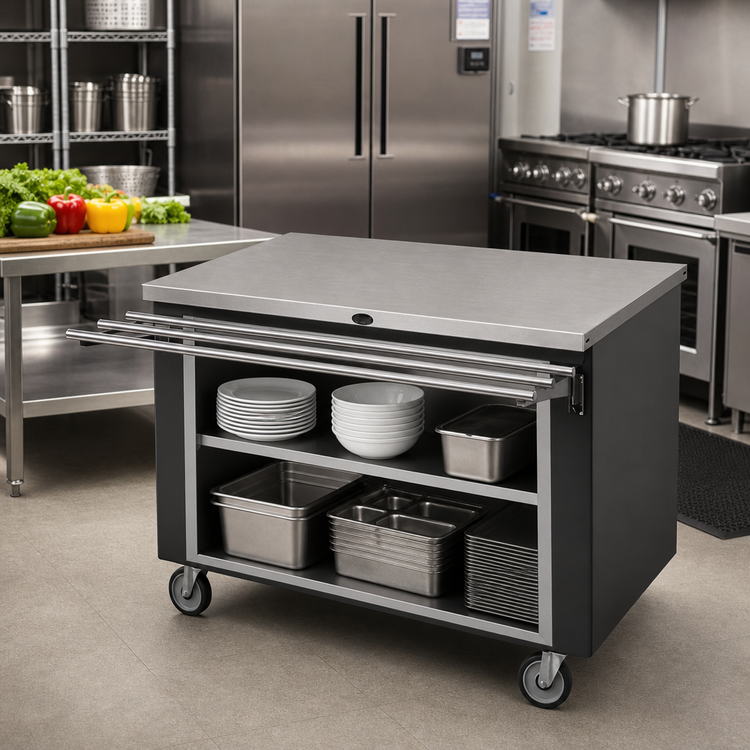 Product image #2 for Randell RANFG ST-6S 72-Inch Mobile Utility Serving Station with Open Storage