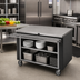 Thumbnail image #2 for Randell RANFG ST-6S 72-Inch Mobile Utility Serving Station with Open Storage