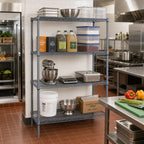 Thumbnail image #2 for Quantum WR63-3660GY-5 Wire Shelving Starter Kit, 60"W x 36"D x 63"H, 5 Shelves, Gray Epoxy Coated