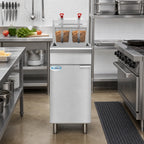 Thumbnail image #2 for Koolmore KM-FDF50-NG 50 lb Vertical Floor-Standing Natural Gas Deep Fryer, 120,000 BTU, Thermostatic Controls, Stainless Steel