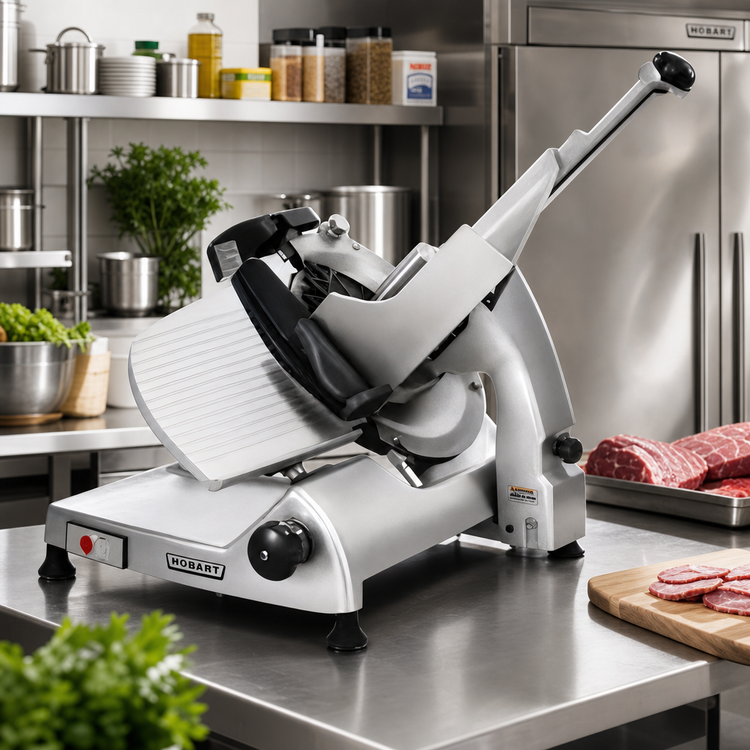 Product image #2 for Hobart HS8-1 Manual Heavy-Duty 13-Inch CleanCut Gravity Feed Meat Slicer with Removable Knife