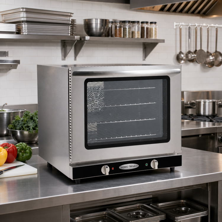 Product image #2 for Serv-Ware ECO-66 Half-Size Countertop Electric Convection Oven, 208V, Manual Controls