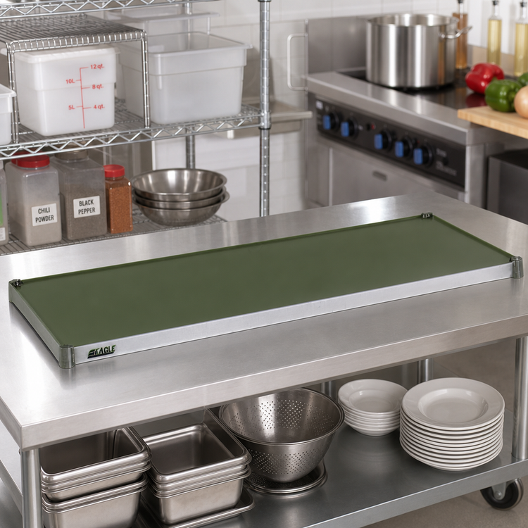 Product image #2 for Eagle Group Valu-Gard 36" x 21" Solid Galvanized Shelf with Green Epoxy Finish