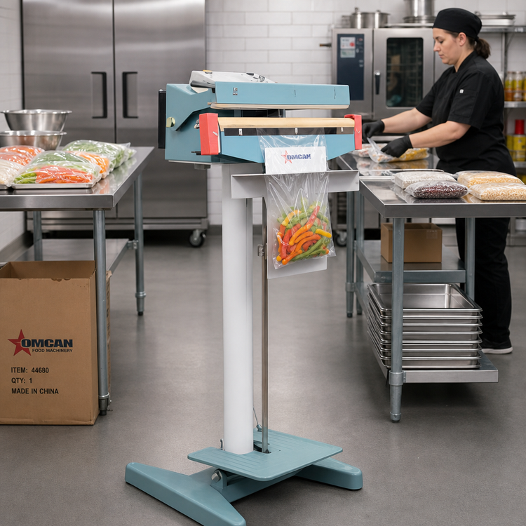 Product image #2 for Omcan Automatic Foot Operated Impulse Bag Sealer with 14-Inch Seal Bar, 5 mm Seal Width