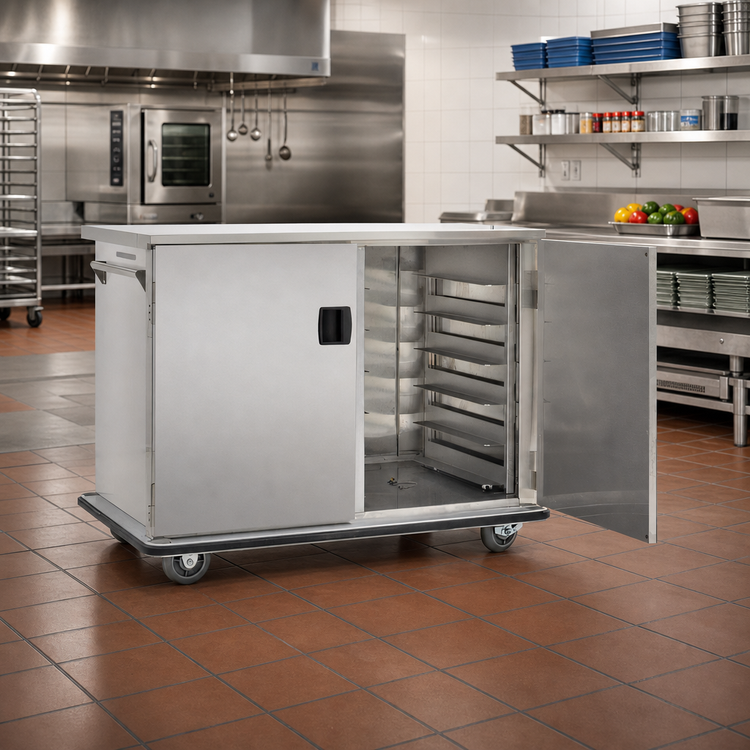 Product image #2 for FWE Mobile Patient Tray Cart, Non-Insulated, 32-Tray Capacity, Stainless Steel