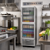 Thumbnail image #2 for Beverage-Air One-Section Display Reach-In Refrigerator with 2 Half Glass Hinged Doors, 16.85 Cu. Ft., Stainless Steel