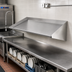 Thumbnail image #2 for 63-Inch Wall-Mounted Stainless Steel Slant Shelf for Dish Tables with Outlet Pipes