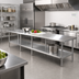 Thumbnail image #2 for Sapphire 120-Inch x 14-Inch x 35-Inch Stainless Steel Worktable with Undershelf, 6 Legs