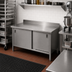 Thumbnail image #2 for John Boos Enclosed Base Stainless Steel Work Table with Sliding Doors, 72 x 30 Inches, 5-Inch Backsplash